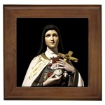 Virgin Mary Sculpture Dark Scene Framed Tile Front