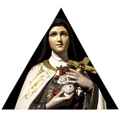 Virgin Mary Sculpture Dark Scene Wooden Puzzle Triangle by dflcprintsclothing