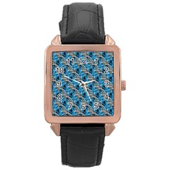 Abstract Illusion Rose Gold Leather Watch  by Sparkle