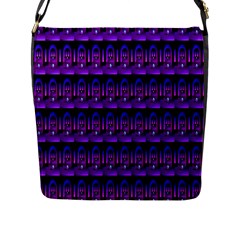 Violet Retro Flap Closure Messenger Bag (l) by Sparkle