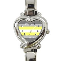 Deminonbinary Pride Flag Lgbtq Heart Italian Charm Watch by lgbtnation