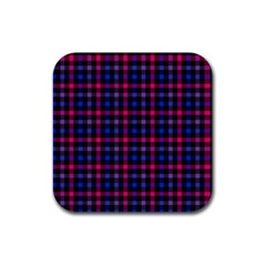 Bisexual Pride Checkered Plaid Rubber Coaster (square)  by VernenInk