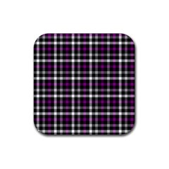 Asexual Pride Checkered Plaid Rubber Coaster (square)  by VernenInk