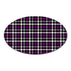 Asexual Pride Checkered Plaid Oval Magnet by VernenInk