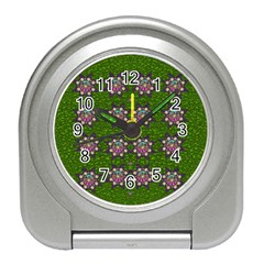 Star Over The Healthy Sacred Nature Ornate And Green Travel Alarm Clock by pepitasart