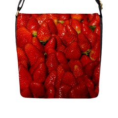 Colorful Strawberries At Market Display 1 Flap Closure Messenger Bag (l) by dflcprintsclothing