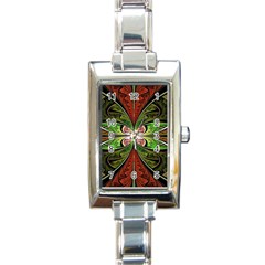 Fractal Design Rectangle Italian Charm Watch by Sparkle