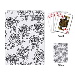 Line Art Black And White Rose Playing Cards Single Design (rectangle) by MintanArt