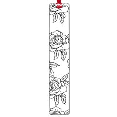 Line Art Black And White Rose Large Book Marks by MintanArt