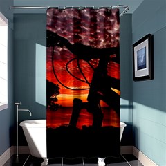 Mountain Bike Parked At Waterfront Park003 Shower Curtain 36  X 72  (stall)  by dflcprintsclothing