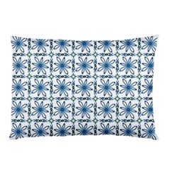 Azulejo Style Blue Tiles Pillow Case by MintanArt