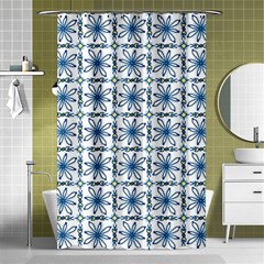 Azulejo Style Blue Tiles Shower Curtain 48  X 72  (small)  by MintanArt