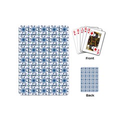 Azulejo Style Blue Tiles Playing Cards Single Design (mini) by MintanArt