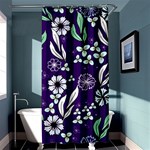 Floral blue pattern Shower Curtain 36  x 72  (Stall)  Curtain(36 X72 ) - 33.26 x66.24  Curtain(36 X72 )