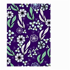 Floral Blue Pattern Small Garden Flag (two Sides) by MintanArt