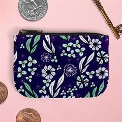 Floral Blue Pattern  Mini Coin Purse by MintanArt