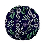 Floral blue pattern  Standard 15  Premium Flano Round Cushions Front