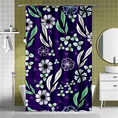 Floral Blue Pattern  Shower Curtain 48  X 72  (small)  by MintanArt