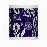 Floral blue pattern  White Mugs Center