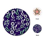 Floral blue pattern  Playing Cards Single Design (Round) Front