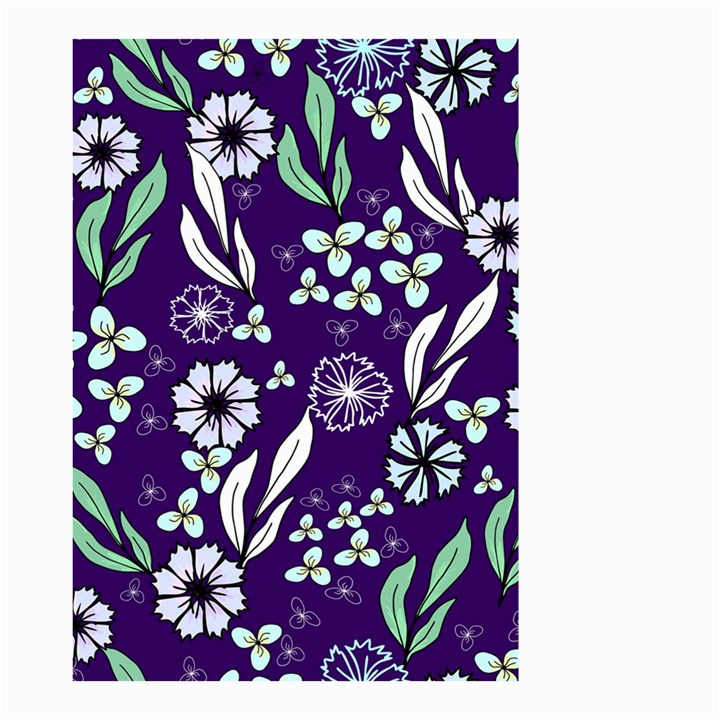 Floral blue pattern  Small Garden Flag (Two Sides)