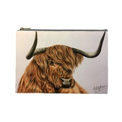 Highland Cow  Cosmetic Bag (large) by ArtByThree