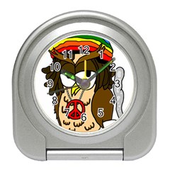  Rainbow Stoner Owl Travel Alarm Clock by IIPhotographyAndDesigns