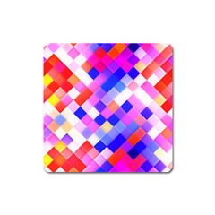 Squares Pattern Geometric Seamless Square Magnet by Dutashop