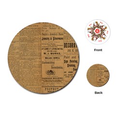 Antique Newspaper 1888 Playing Cards Single Design (round) by ArtsyWishy