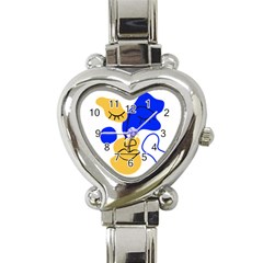 Evening Mood Face Drawing Heart Italian Charm Watch by ArtsyWishy