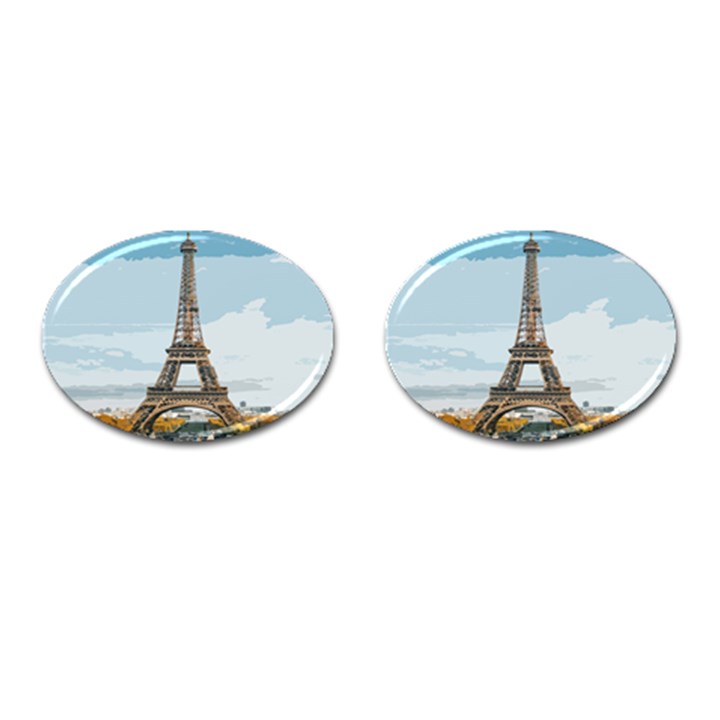 The Eiffel Tower  Cufflinks (Oval)