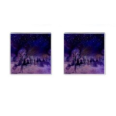 Winter Nights In The Forest Cufflinks (square) by ArtsyWishy