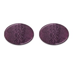 Purple Leather Snakeskin Design Cufflinks (oval) by ArtsyWishy