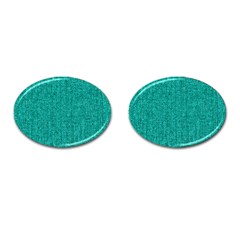 Green Denim Cufflinks (oval) by ArtsyWishy