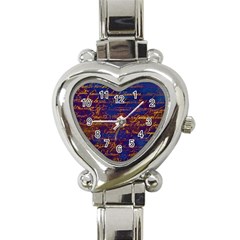 Majestic Purple And Gold Design Heart Italian Charm Watch by ArtsyWishy