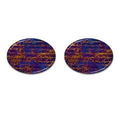 Majestic Purple And Gold Design Cufflinks (oval) by ArtsyWishy