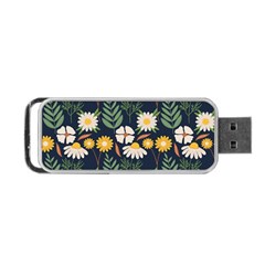 Flower Grey Pattern Floral Portable Usb Flash (two Sides) by Dutashop