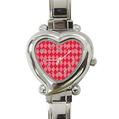 Red Diamonds Heart Italian Charm Watch by ArtsyWishy