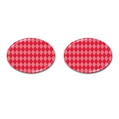 Red Diamonds Cufflinks (oval) by ArtsyWishy