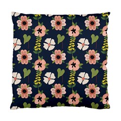 Flower White Grey Pattern Floral Standard Cushion Case (two Sides) by Dutashop