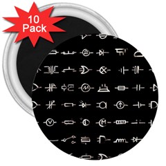 Electrical Symbols Callgraphy Short Run Inverted 3  Magnets (10 Pack)  by WetdryvacsLair