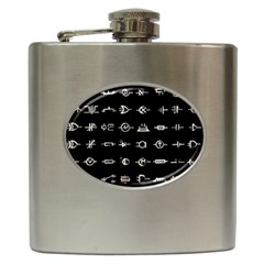 Electrical Symbols Callgraphy Short Run Inverted Hip Flask (6 Oz) by WetdryvacsLair