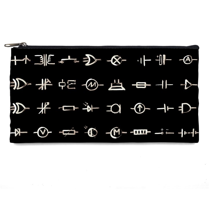 Electrical Symbols Callgraphy Short Run Inverted Pencil Case