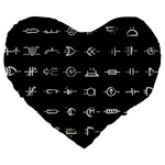 Electrical Symbols Callgraphy Short Run Inverted Large 19  Premium Heart Shape Cushions Front