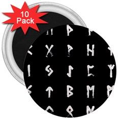 Elder Futhark Rune Set Collected Inverted 3  Magnets (10 Pack)  by WetdryvacsLair