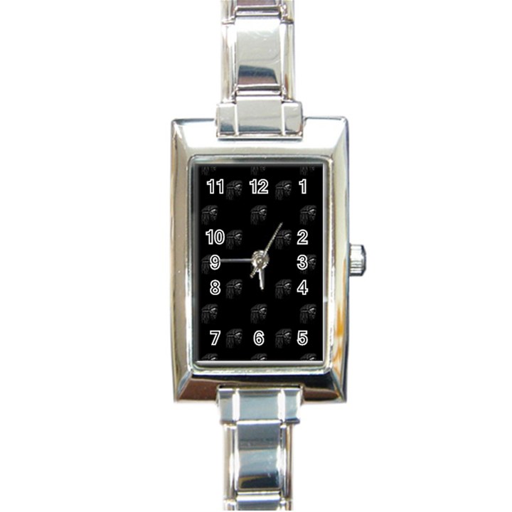 Arfican Head Sculpture Motif Print Pattern Rectangle Italian Charm Watch