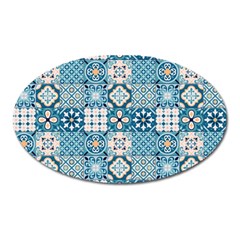 Ceramic Tile Pattern Oval Magnet by designsbymallika