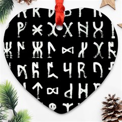 Macromannic Runes Collected Inverted Heart Ornament (two Sides) by WetdryvacsLair