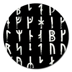 Medieval Runes Collected Inverted Complete Magnet 5  (round) by WetdryvacsLair