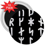 Younger Futhark Rune Set Collected Inverted 3  Magnets (10 pack)  Front